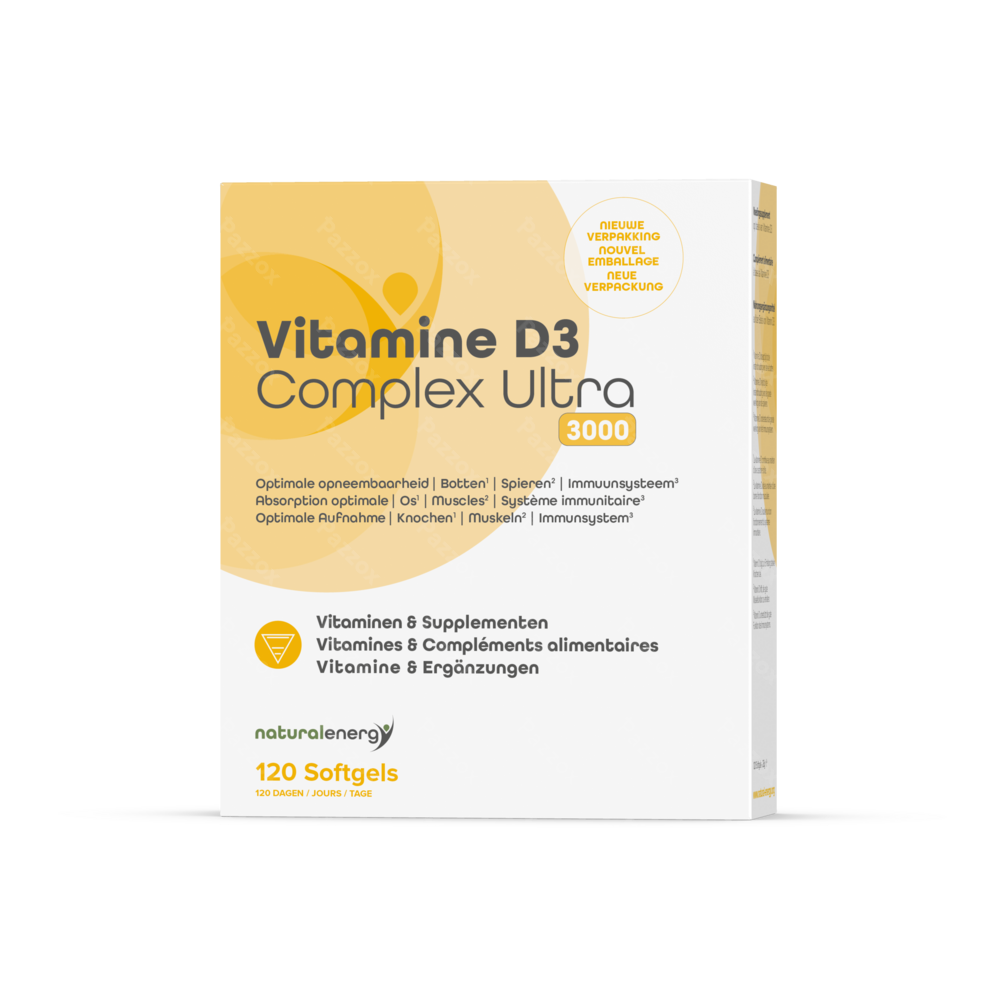 Natural Energy Vitamine D3 Complex Ultra 3000 IU 120 Parels