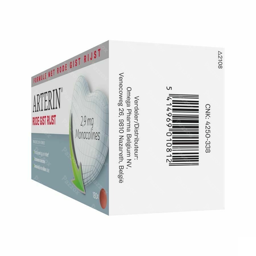Arterin Rode Gist Rijst Comp 180