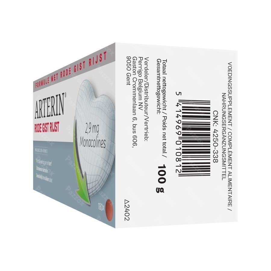 Arterin Rode Gist Rijst Comp 180