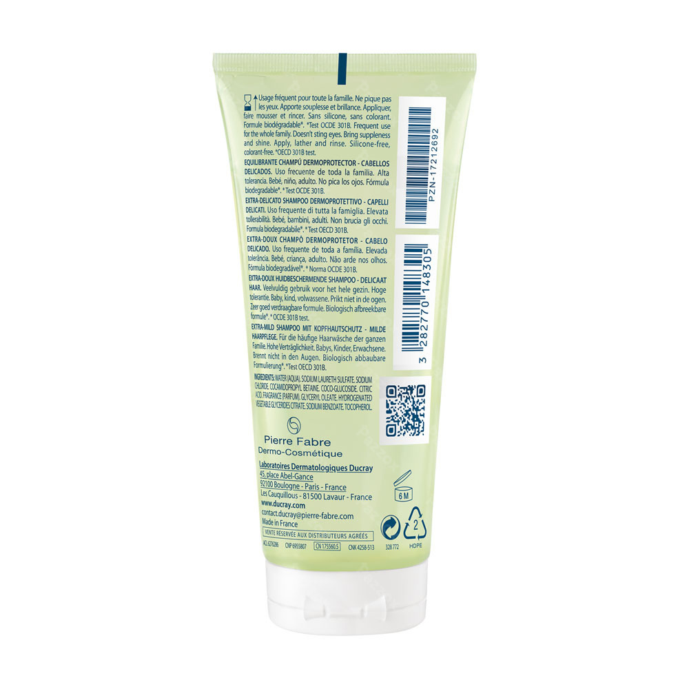 Ducray Extra-doux Huidbescherm. Shampoo 100ml Nf