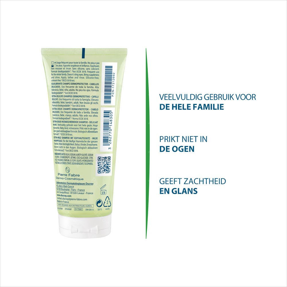 Ducray Extra-doux Huidbescherm. Shampoo 100ml Nf