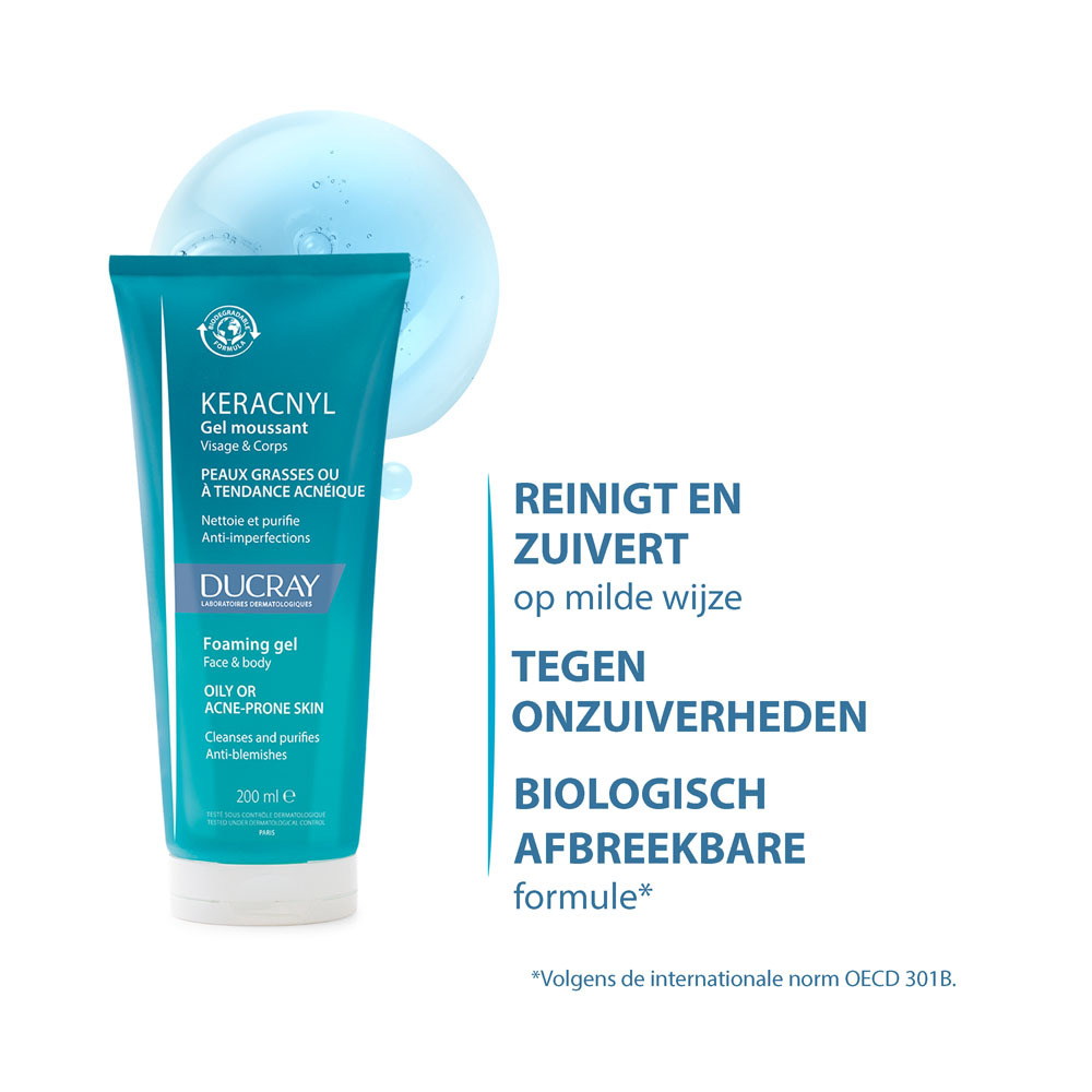 Ducray Keracnyl Schuimende Reinigingsgel 200ml