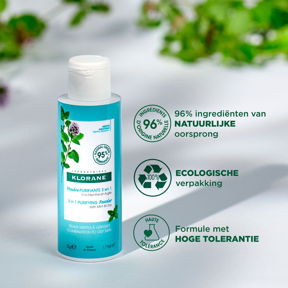 Klorane Gezicht Munt Aquatic Zuiverend Poeder 50g