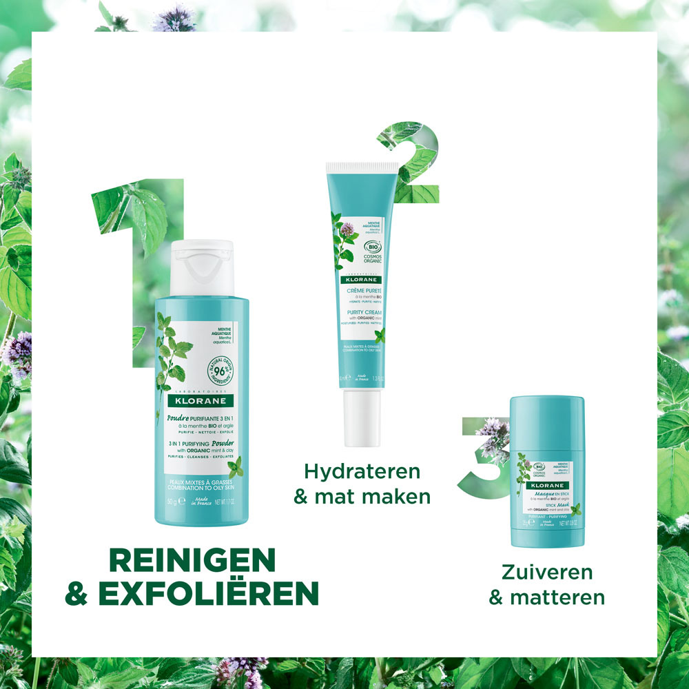 Klorane Gezicht Munt Aquatic Zuiverend Poeder 50g