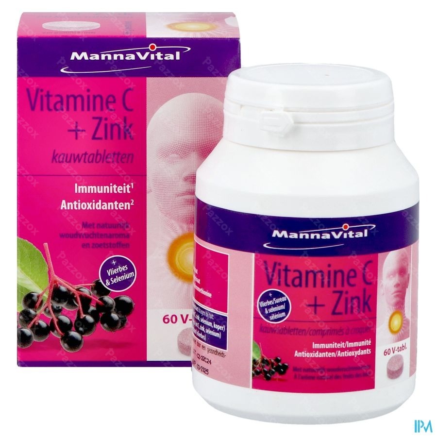 Mannavital Vitamine C + Zink 60 Kauwtabletten