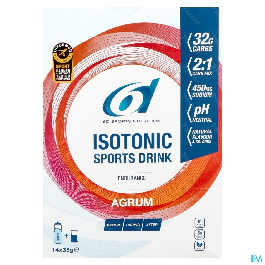 6d Isotonic Sports Drink Agrum Pdr Zakje 14x35g
