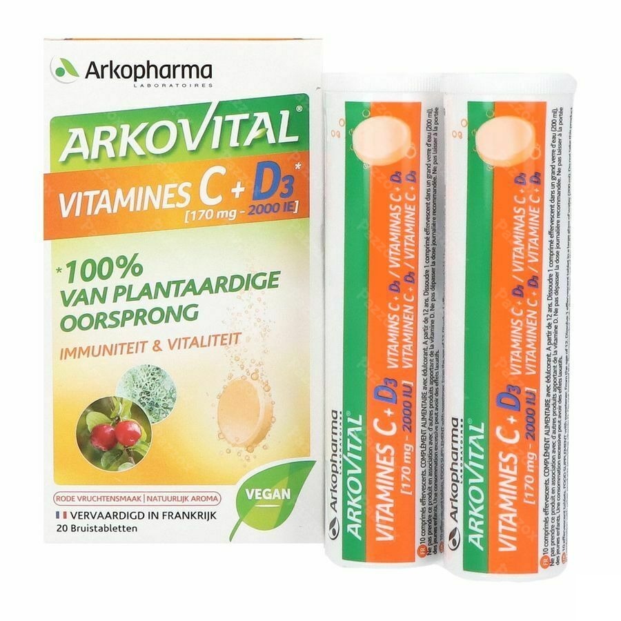 Arkopharma Arkovital Vitamine C + D3 20 Bruistabletten