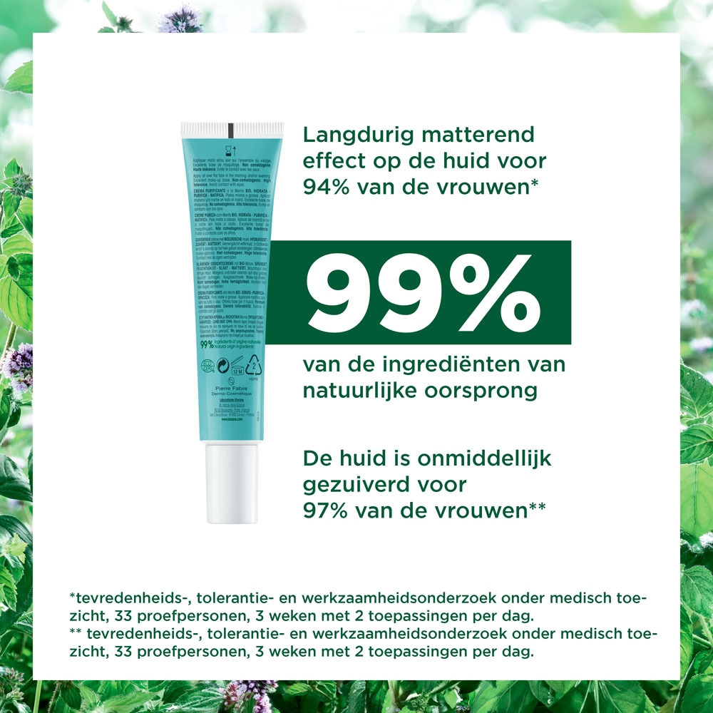 Klorane Gezicht Aquatic Munt Zuiverende Creme 40ml