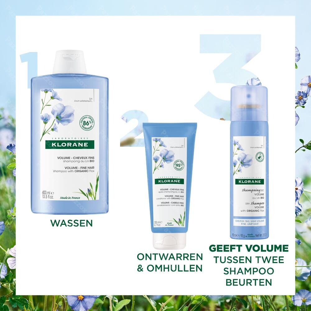 Klorane Droogshampoo Volume met Biologische Vlasvezels 150ml