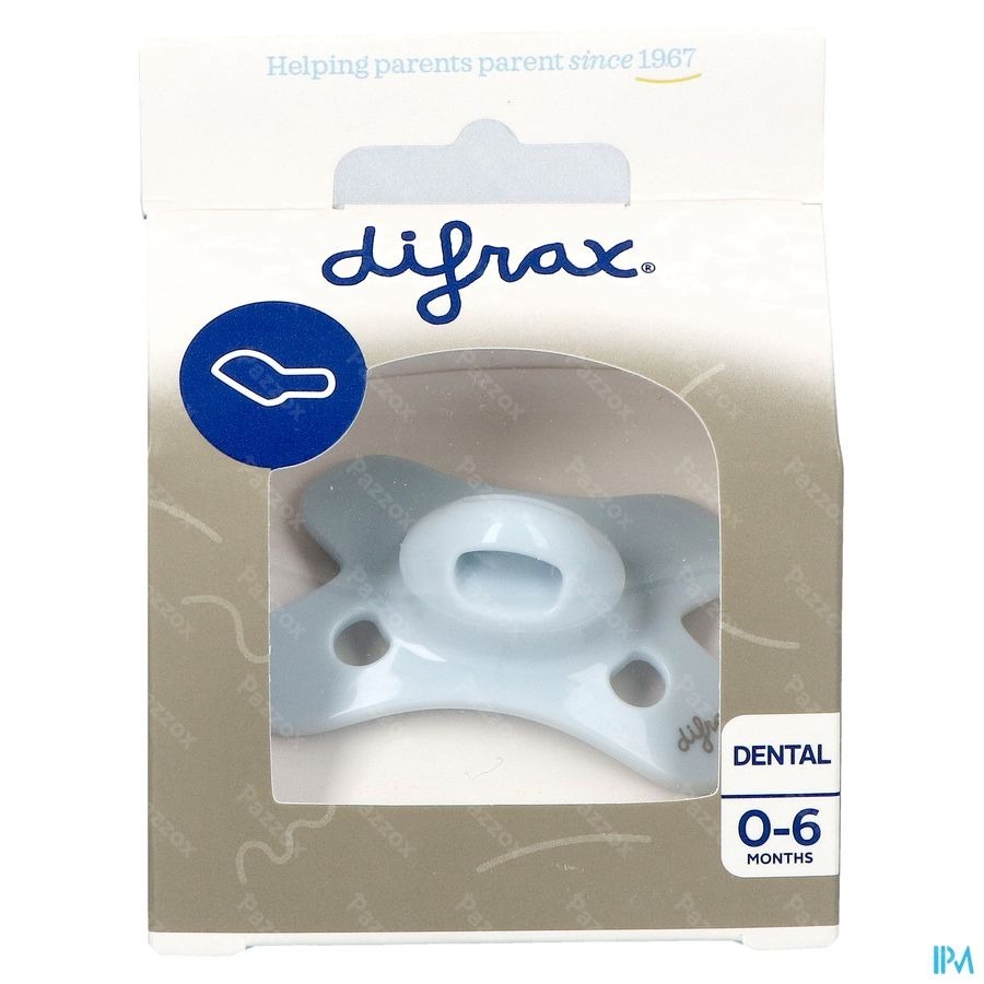 Difrax Fopspeen Dental 0-6 Maanden Blauw/Ice