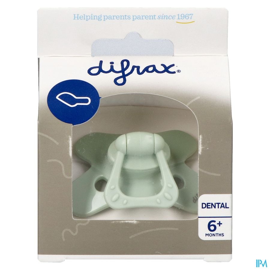 Difrax Fopspeen Dental +6m Uni/pure Groen/pistach