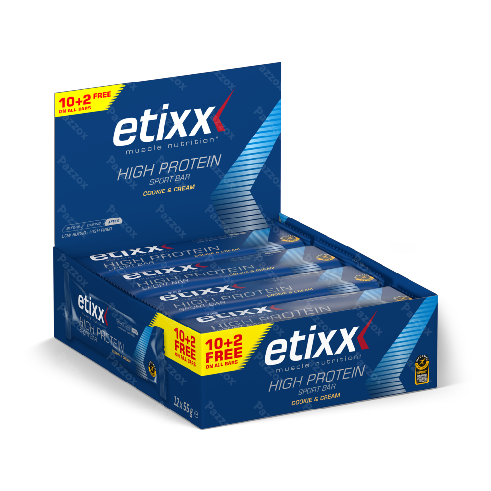 Etixx High Protein Bar Cookie & Cream 12x55g