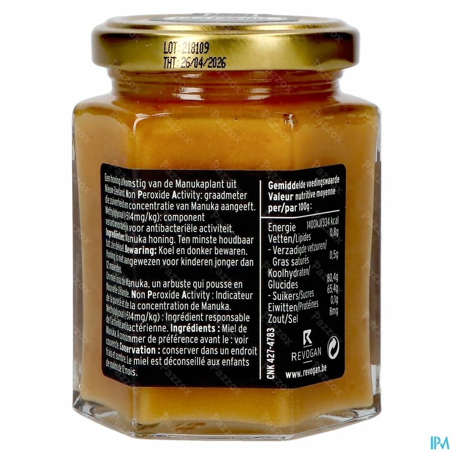 Honing Manuka Npa15+/mg0514 Vast 250g Revogan