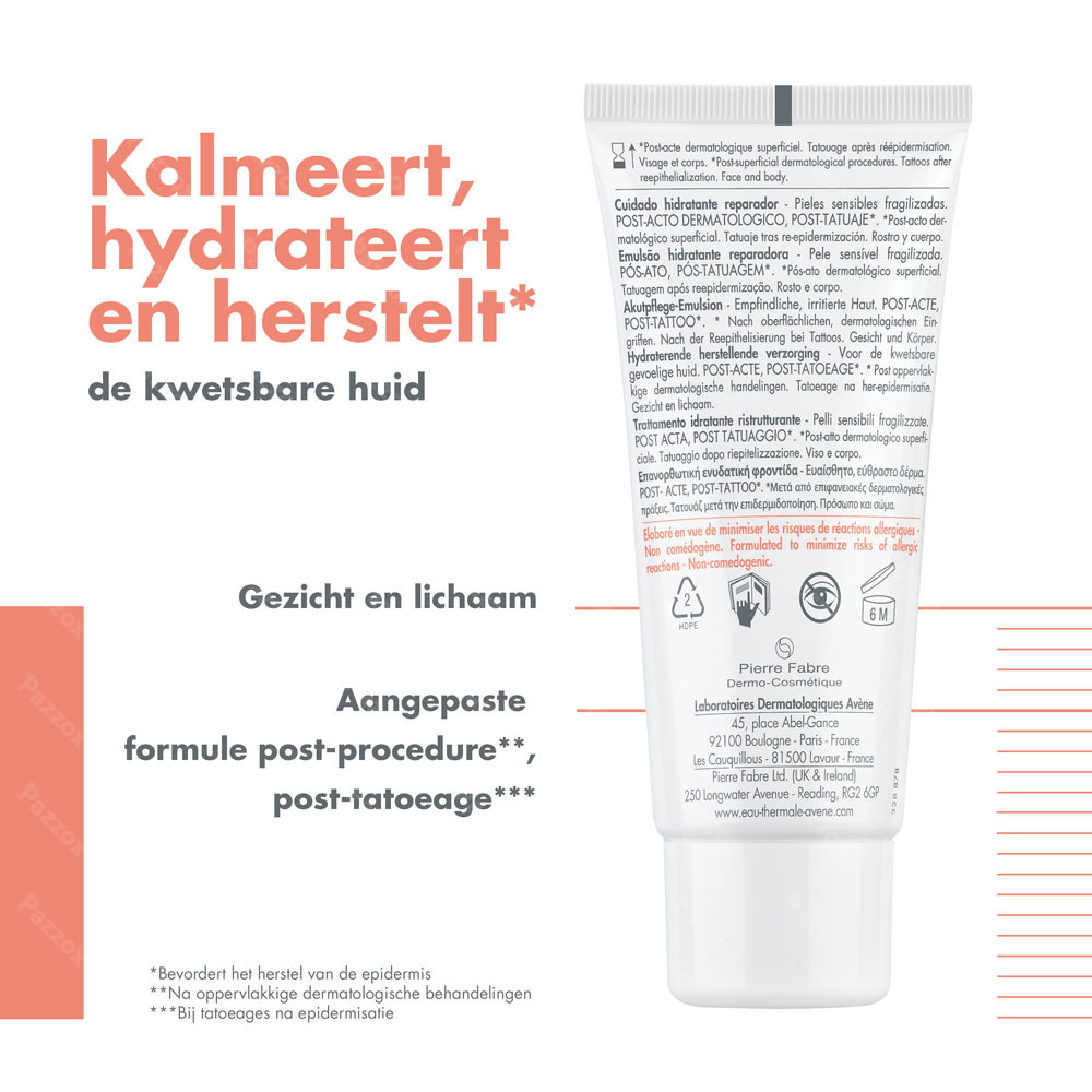 Avène Cicalfate+ Hydraterende herstellende verzorging, Na ingreep, Gevoelige verzwakte huid 40ml