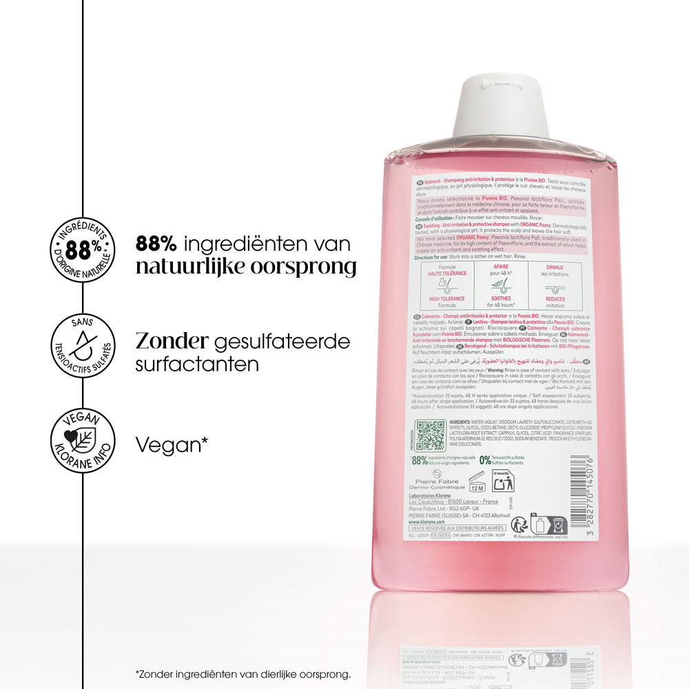 Klorane Capillaire Shampoo Pioenroos Bio 400ml