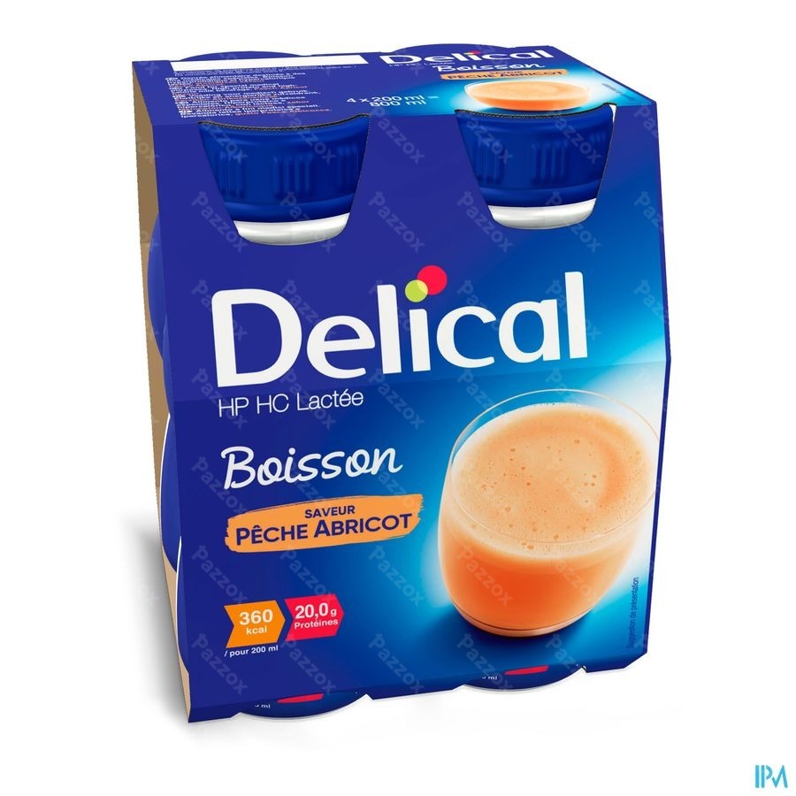 Delical Hphc 360 Perzik-abrikoos 4x200ml