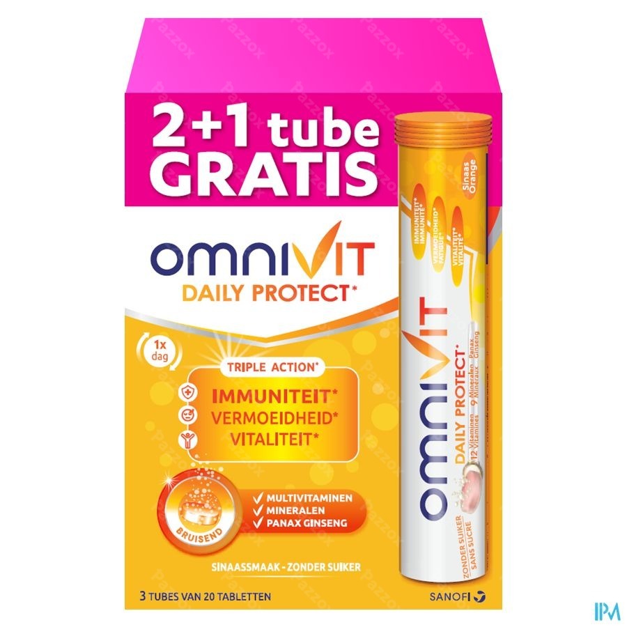 Omnivit Daily Protect Bruistabletten 2+1 tubes Gratis