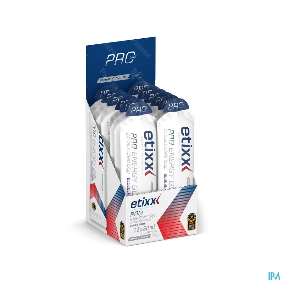 Etixx Double Carb Energy Gel Prol.blueberry12x60ml
