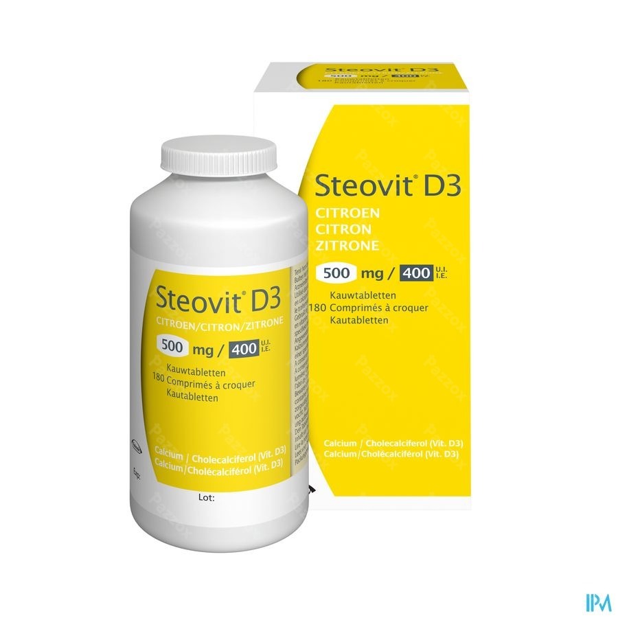 Steovit D3 Citroen 500mg/400ie Kauwtabl 180 Flacon