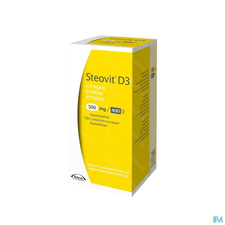 Steovit D3 Citroen 500mg/400ie Kauwtabl 180 Flacon