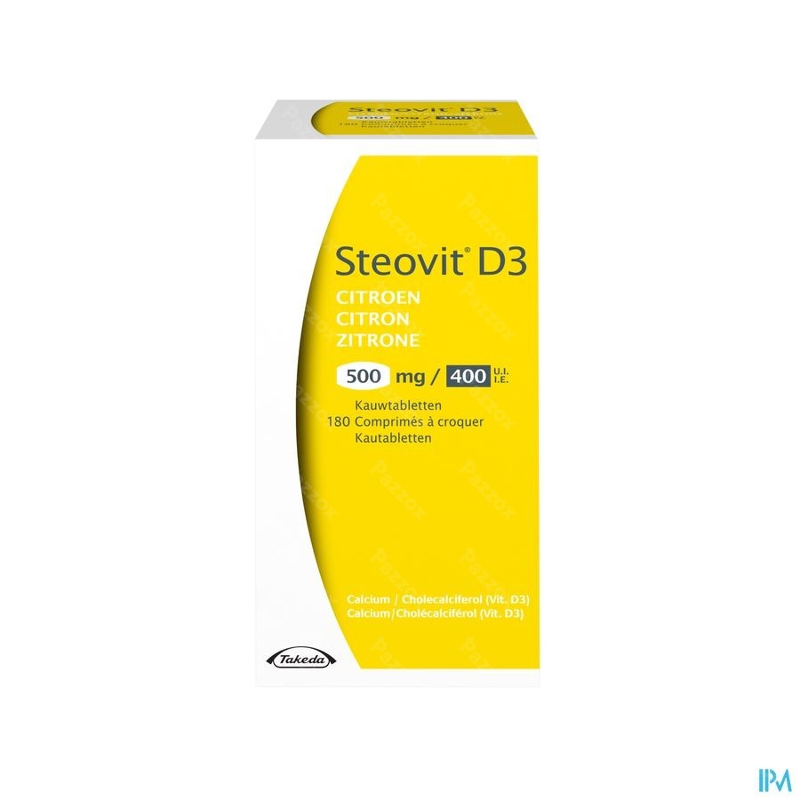 Steovit D3 Citroen 500mg/400ie Kauwtabl 180 Flacon
