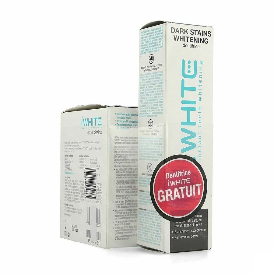 Iwhite Dark Stains 10 + Tandpasta Whitening 75ml