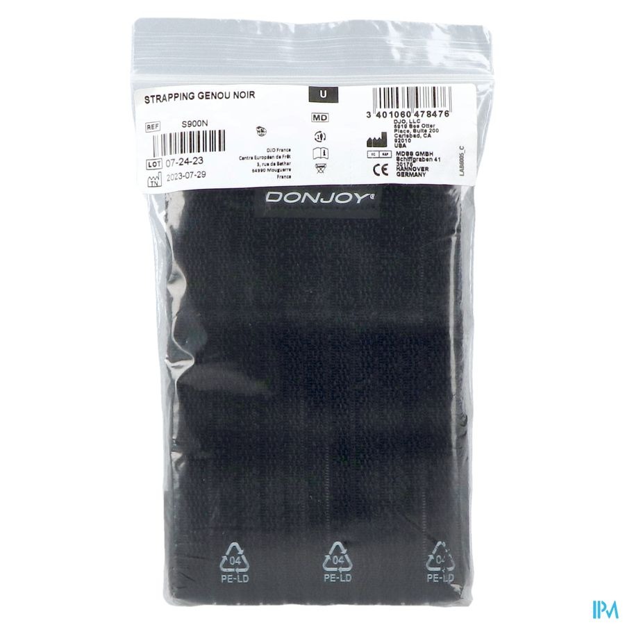 Donjoy Strapping Zwart Knie