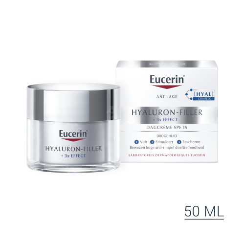 Eucerin Hyaluron-Filler 3x Effect Dagcrème Droge Huid Anti Age en Rimpels SPF15 50ml	