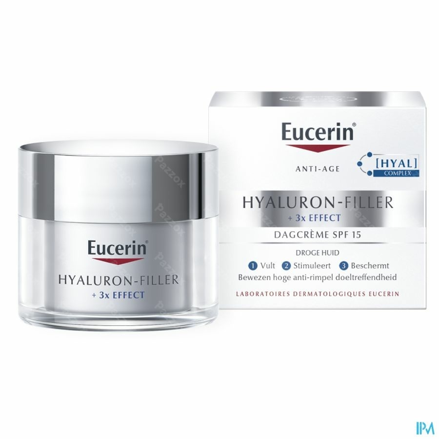 Eucerin Hyaluron-Filler 3x Effect Dagcrème Droge Huid Anti Age en Rimpels SPF15 50ml	
