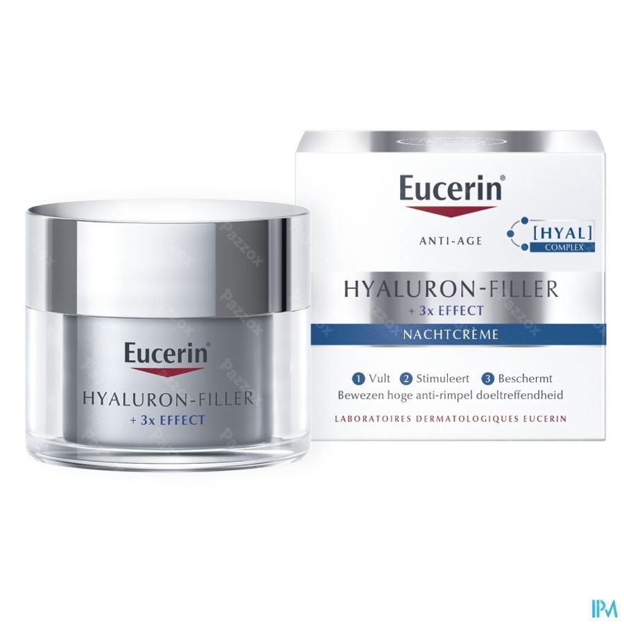 Eucerin Hyaluron-Filler 3x Effect Nachtcrème Anti Age en Rimpels 50ml
