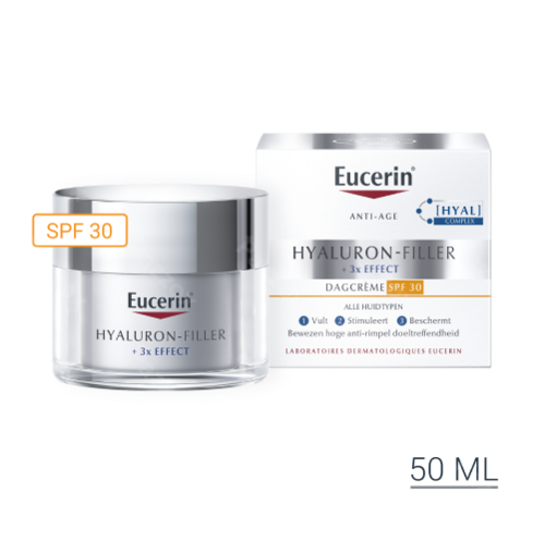 Eucerin Hyaluron-Filler 3x Effect Dagcrème SPF30 Alle Huidtypen Anti Age en Rimpels 50ml