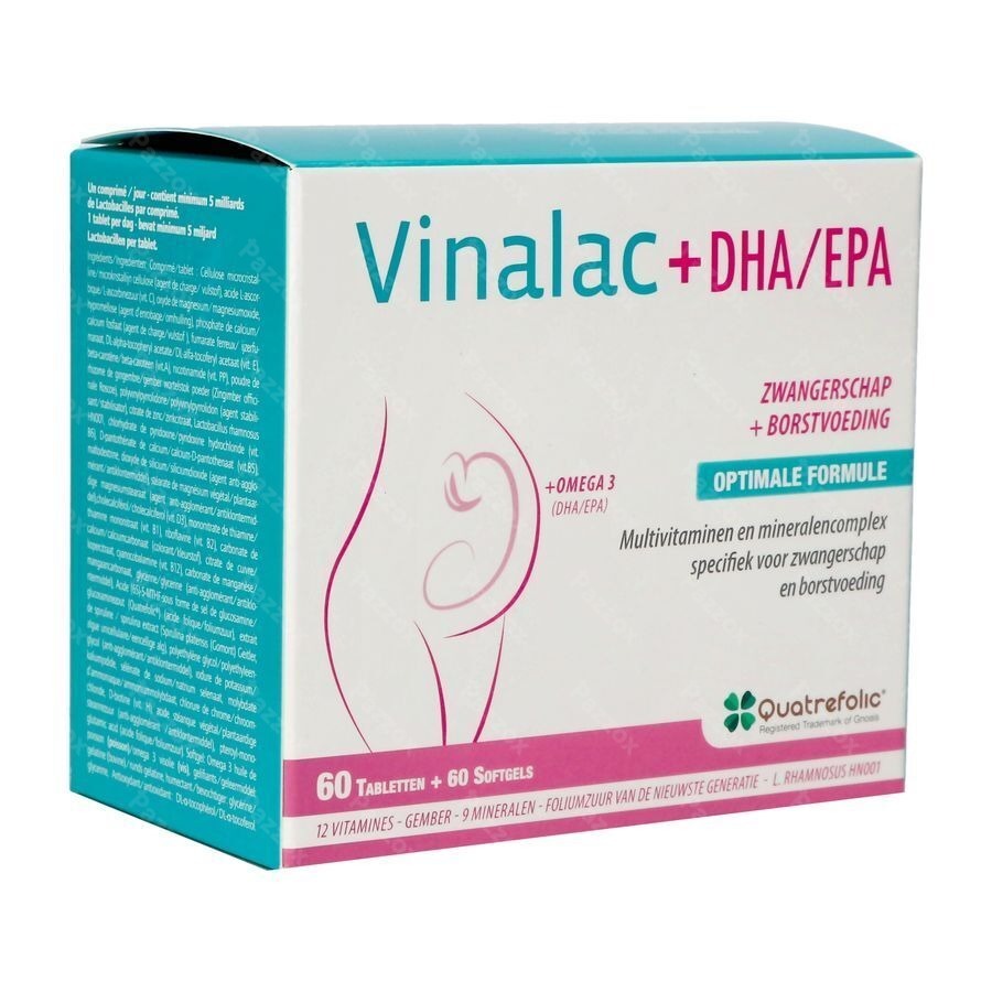 Vinalac +DHA/EPA Kinderwens tot Einde Borstvoeding 60 + 60 Capsules