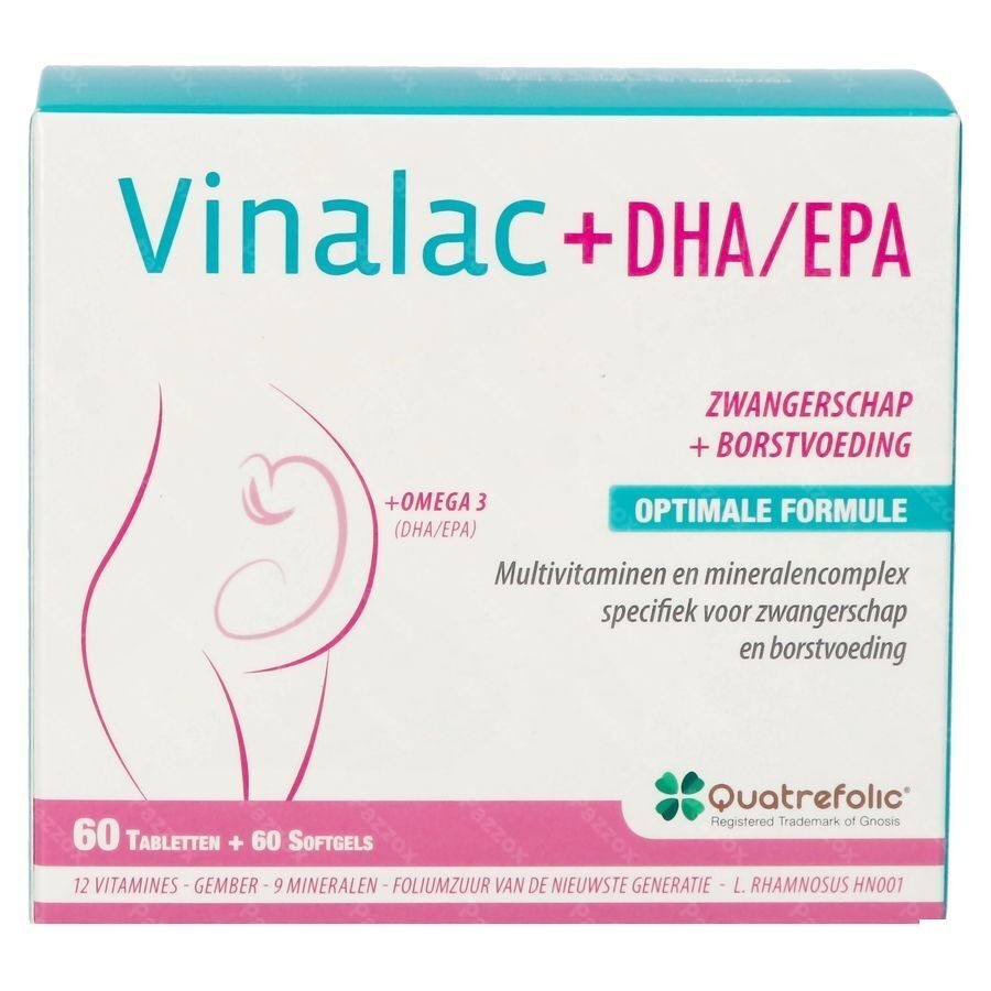 Vinalac +DHA/EPA Kinderwens tot Einde Borstvoeding 60 + 60 Capsules