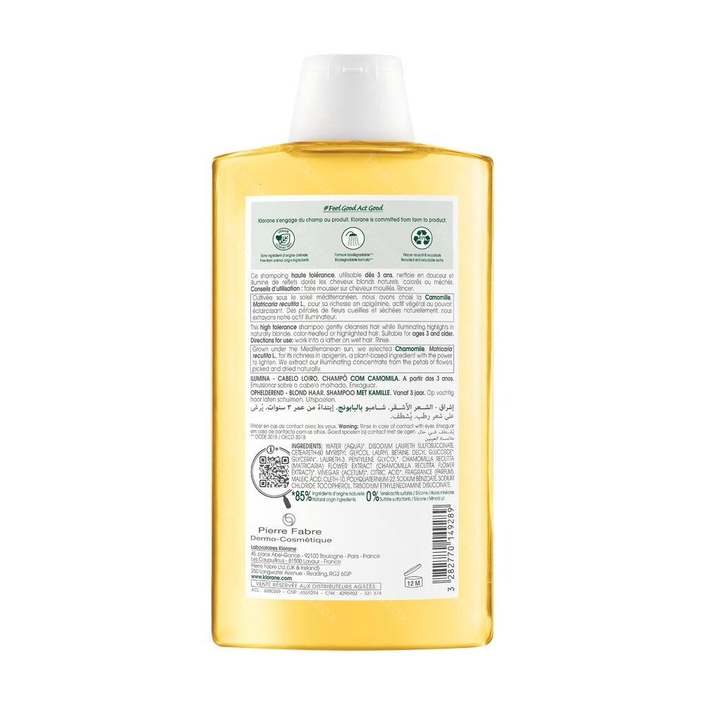 Klorane Kamille Bio Shampoo Blond Haar 400ml