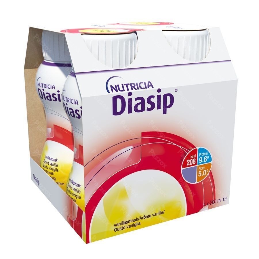 Diasip Vanille Fles 4x200ml Nf