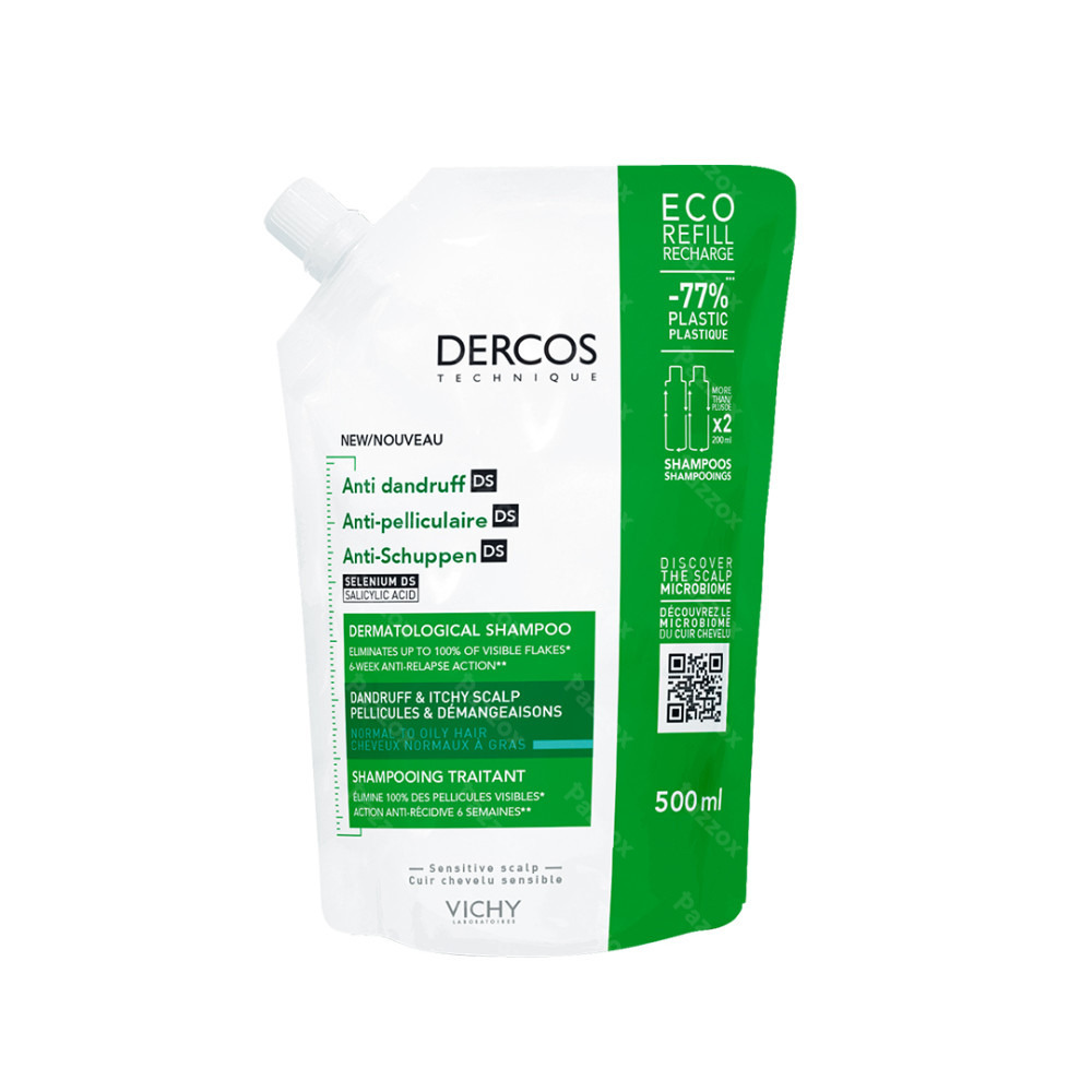 Vichy Dercos DS Ecologische Navulling Anti-roos Normaal tot Vet Haar 500ml
