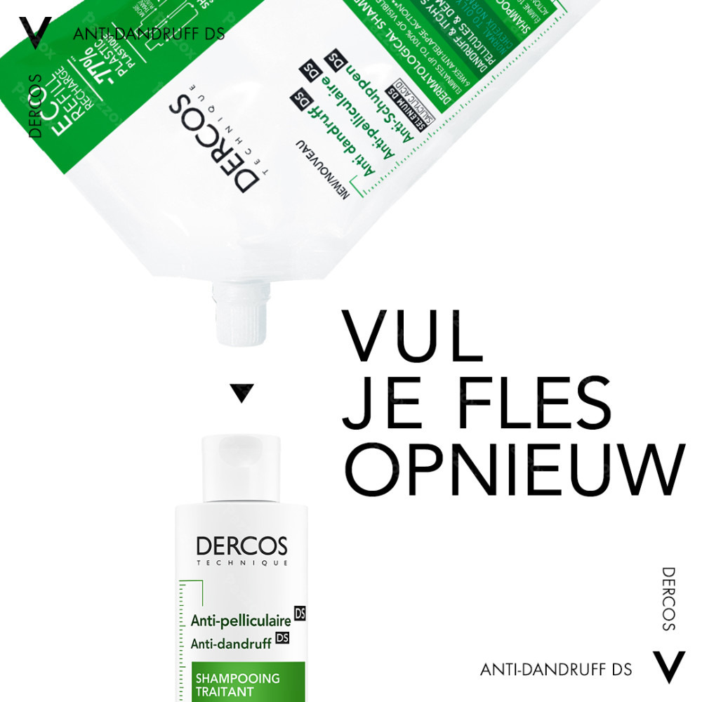 Vichy Dercos DS Ecologische Navulling Anti-roos Normaal tot Vet Haar 500ml