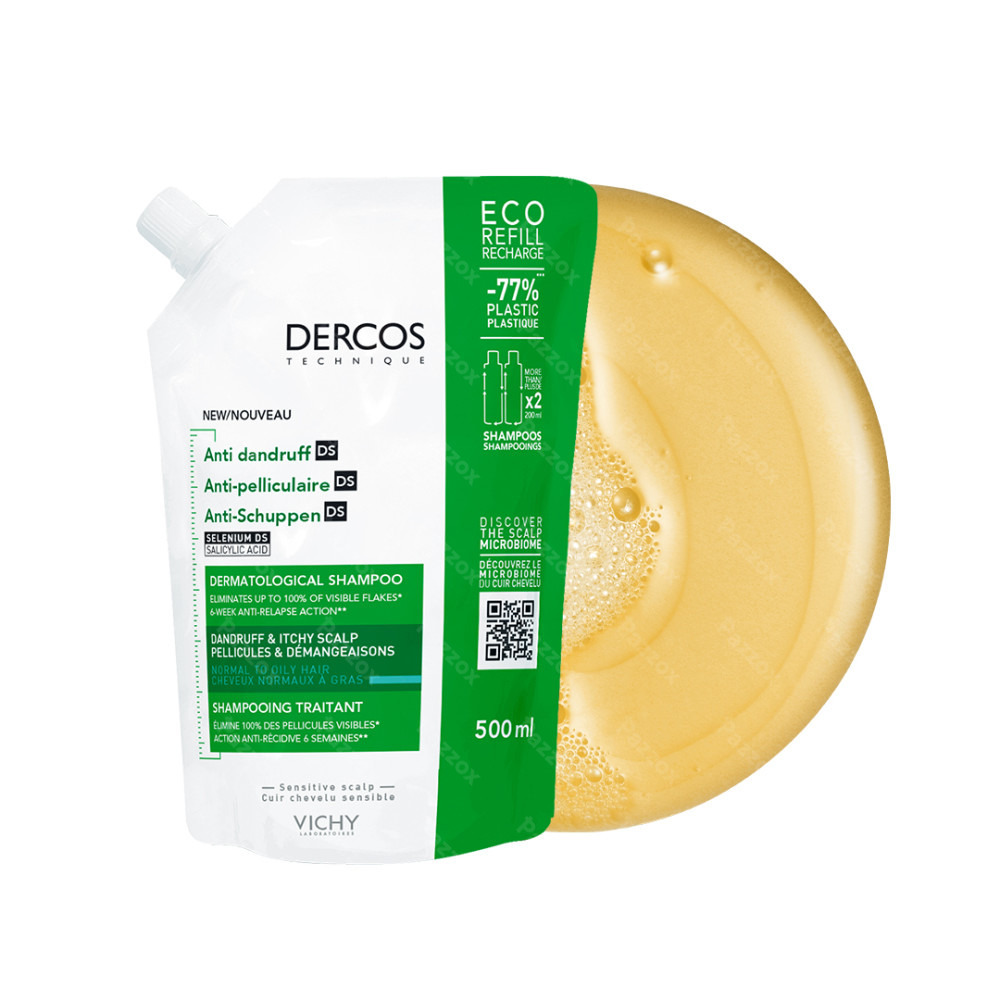 Vichy Dercos DS Ecologische Navulling Anti-roos Normaal tot Vet Haar 500ml