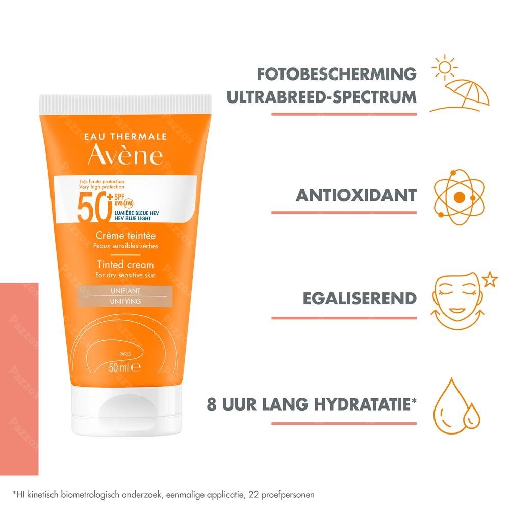 Avène Getinte Zonnecrème SPF50+ 50ml