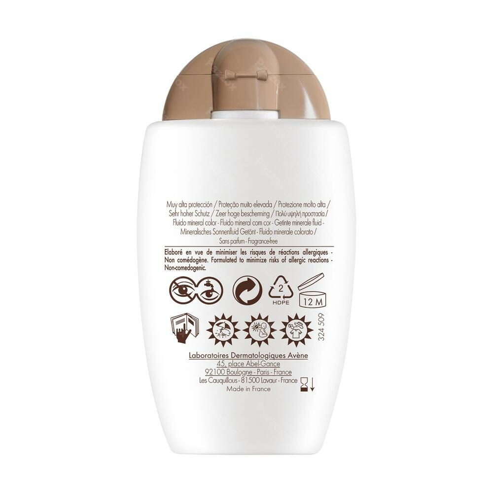 Avène Zon Minerale Getinte Intolerante Huid Fluide SPF50+ 40ml