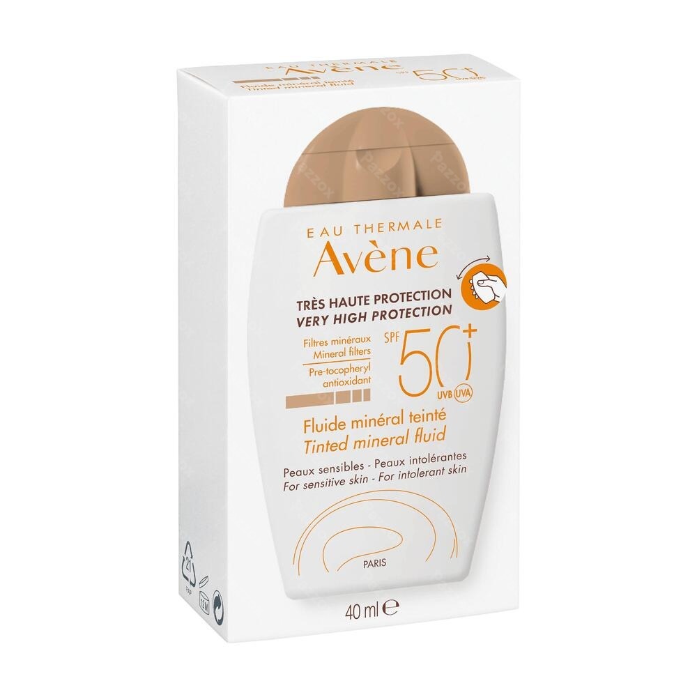 Avène Zon Minerale Getinte Intolerante Huid Fluide SPF50+ 40ml