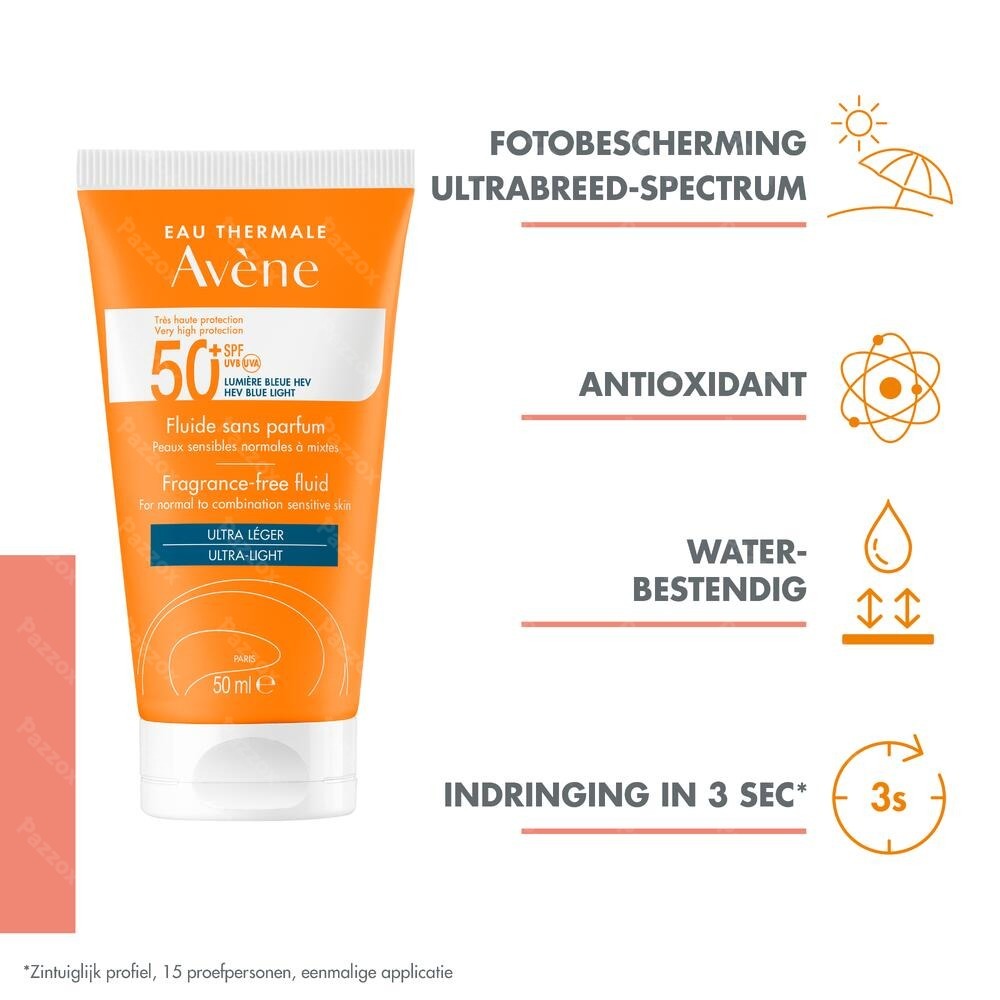 Avène Zonnefluide SPF50+ Zonder Parfum 50ml