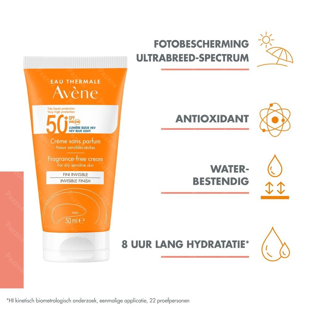 Avène Zonnecrème SPF50+ Zonder Parfum 50ml