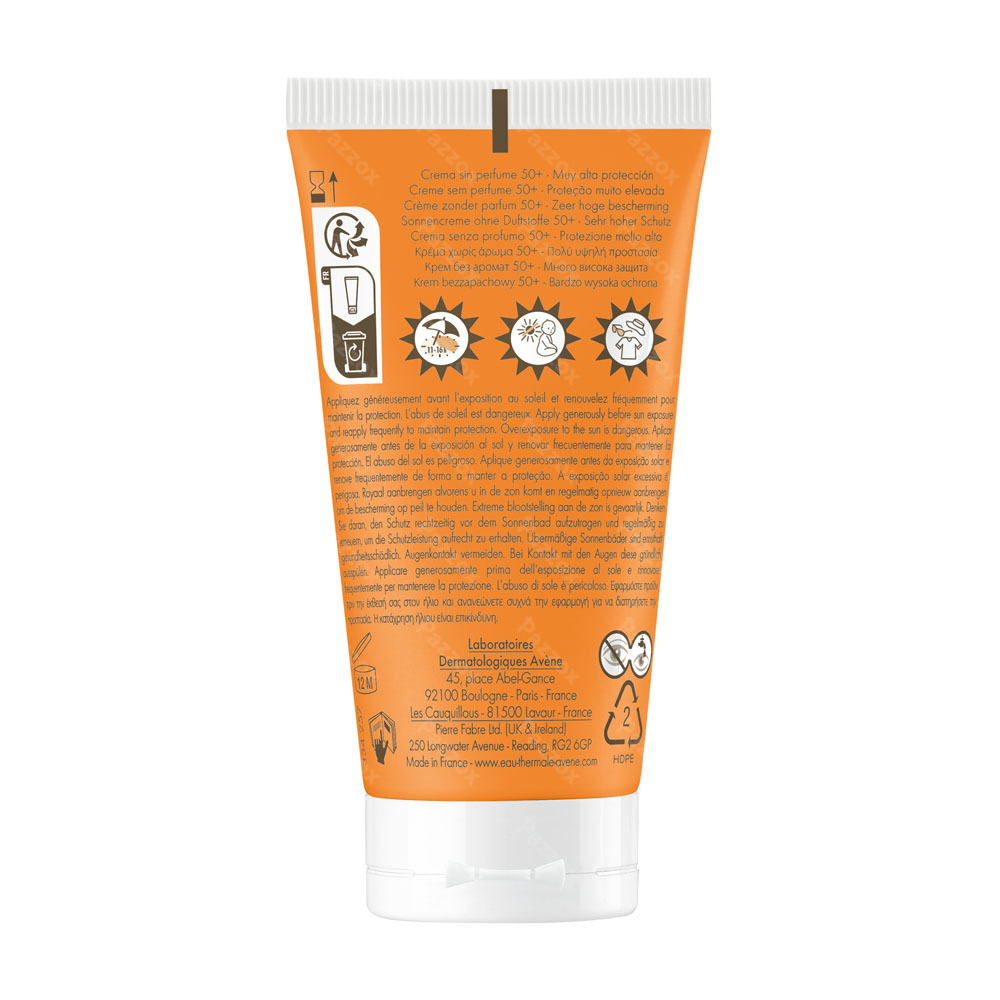 Avène Zonnecrème SPF50+ Zonder Parfum 50ml