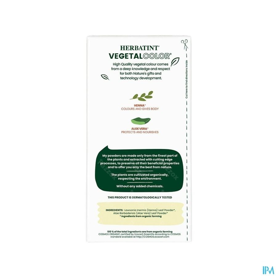 Herbatint Vegetal Color Organische Haarkleuring Henna Met Ayurvedische Planten 100g