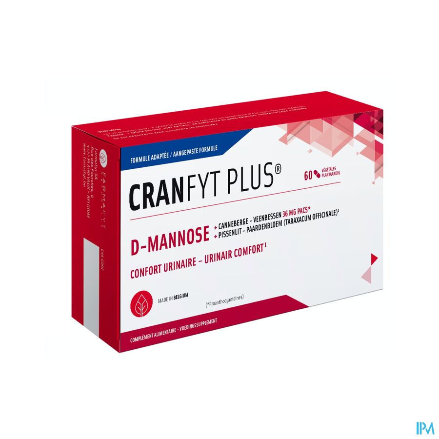 Cranfyt Plus D-Mannose Urinair Comfort 60 Capsules afbeelding