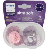 Philips Avent Ultra Soft Fopspeen Girl 6-18m Scf223/02 2 Stuks