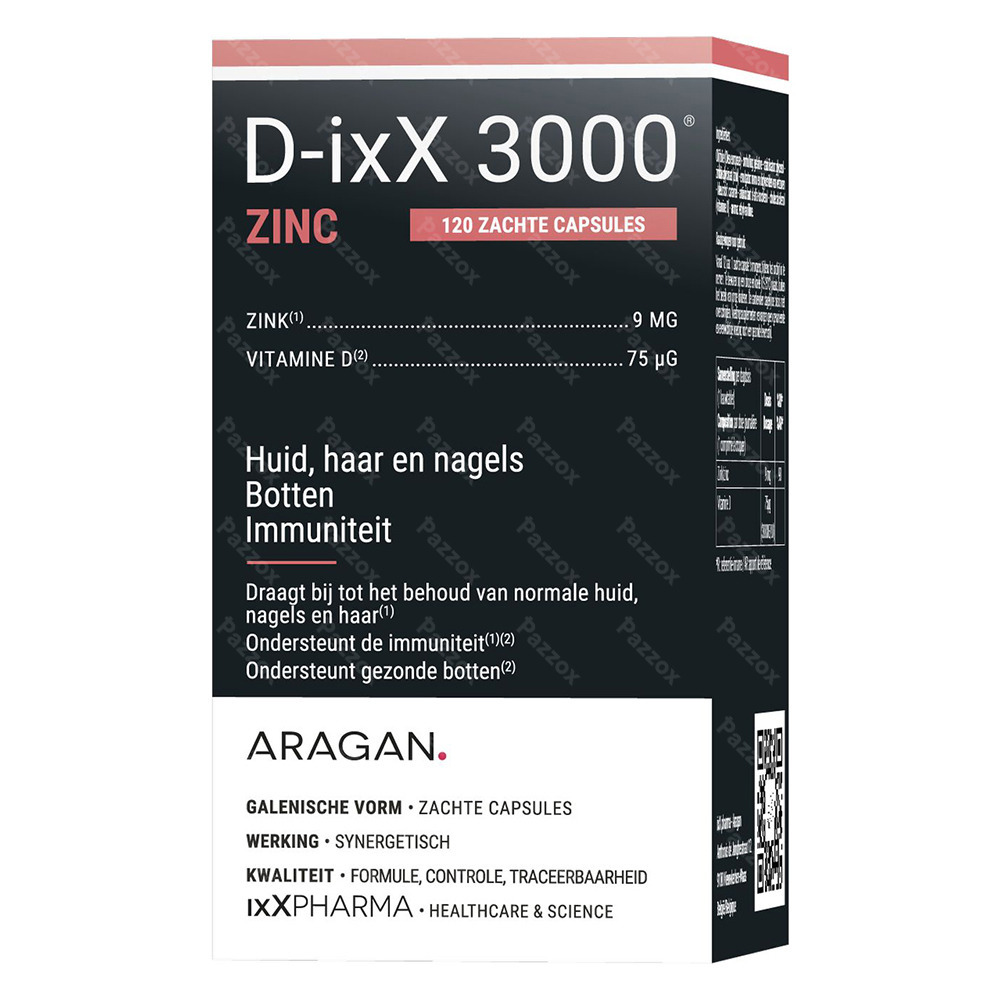 D-ixX 3000 Zinc Vitamine D 3000 IU + Zink 120 Capsules