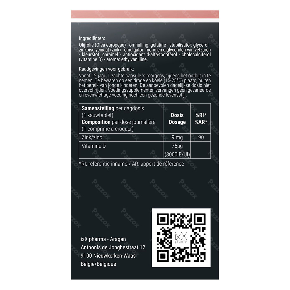 D-ixX 3000 Zinc Vitamine D 3000 IU + Zink 120 Capsules