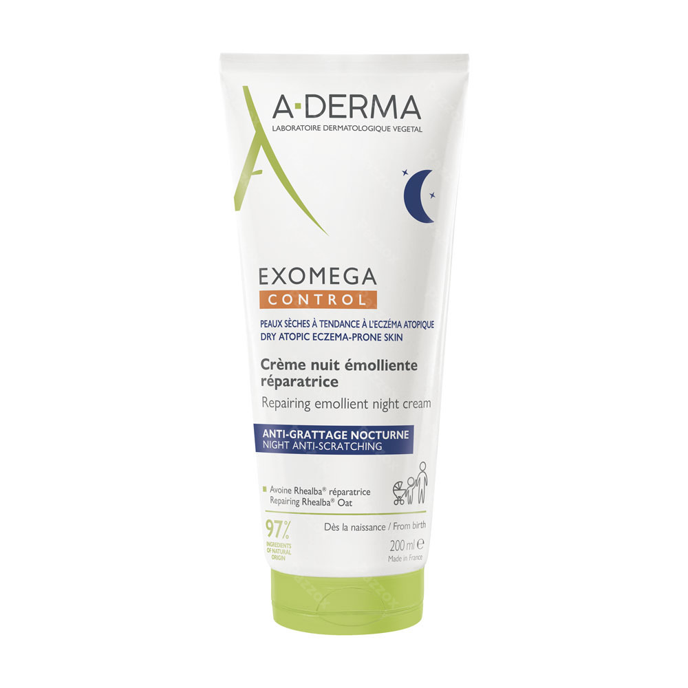 A-Derma ExoMega Control Herstellende Emolliërende Nachtcrème Anti-Jeuk 200ml